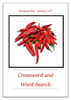 Hot Sauce Day January 22nd Crossword Puzzle Word Search Bell Ringer