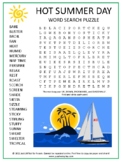 Hot Summer Word Search Puzzle Activity  Game | No Prep! We