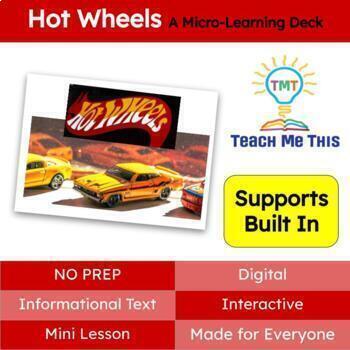 Preview of Hot Wheels Informational Text Reading Passage and Activities