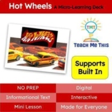 Hot Wheels Informational Text Reading Passage and Activities