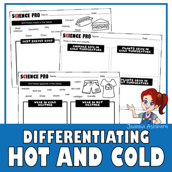 Preview of Hot and Cold Sort Activities | Objects, Attires, Places and Body Reaction