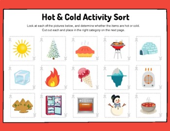 Preview of Hot and Cold Sorting Activity, STEM, Science, Temperature