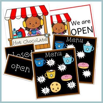 Hot Chocolate Stand Dramatic Play Printables | Pretend Play Pack, Hot Cocoa