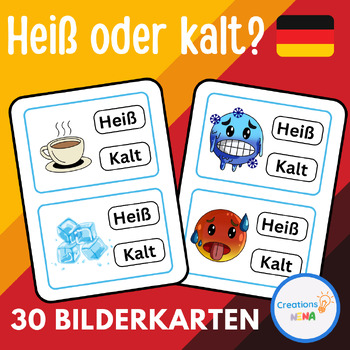Preview of Hot or Cold Task Cards in German.