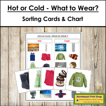 Preview of Hot or Cold - What to Wear? Sorting Cards & Control Chart