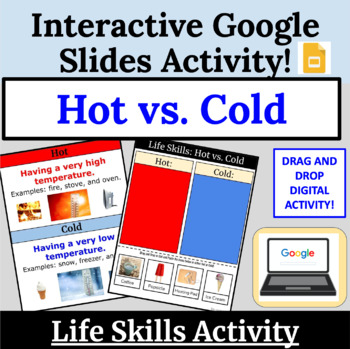 Preview of Hot vs. Cold Drag and Drop Google Slides Special Education 