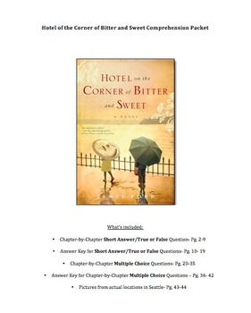 Preview of Hotel on the Corner of Bitter and Sweet, Novel Questions, Final Test, Answer Key