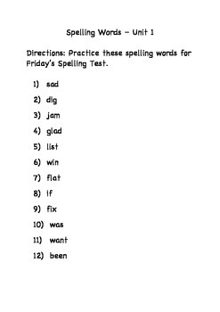 Houghton Mifflin Grade 2 Spelling Word Lists (no Review units) | TPT