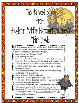 Preview of Houghton Mifflin Harcourt Journeys 2014 Grade 3 The Harvest Birds