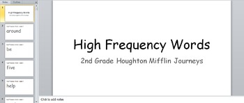 Preview of Houghton Mifflin Journeys 2nd Grade High Frequency Words Bundle