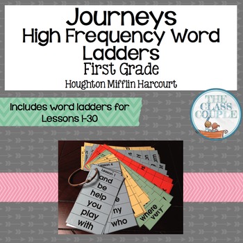 Preview of Journeys First Grade High Frequency Word Ladders (Lessons 1-30)