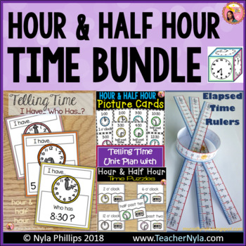 Preview of Hour and Half Hour Time Bundle