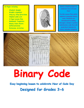 Preview of Coding Binary Code Computer Technology Literacy Easy Intro Lesson Plan Grade 2-6
