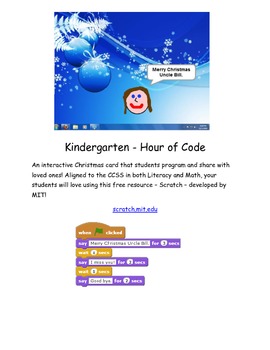 Preview of Kindergarten Holiday Card Coding