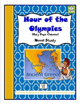 Preview of Hour of the Olympics Novel Study with FREE Task Cards (CC Aligned)
