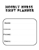 Hourly Nurse Planner Day or Night Shift 6 Patients Per Pag