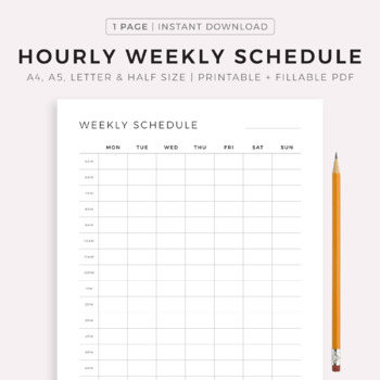 weekly hourly planner teaching resources teachers pay teachers