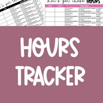 Preview of Hours Tracker | SLP Study Guide | SLP Student