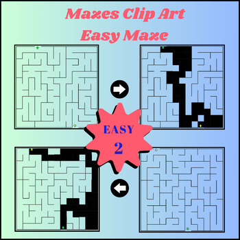 Preview of Brain Teasers /Mazes Clip Art Easy Maze /Growth Mindset Puzzle/Commercial Use OK
