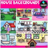 House Backgrounds Clip Art Set {Educlips Clipart}