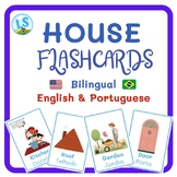 House Bilingual Flashcards English and Portuguese