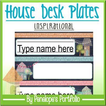 Desk Plates Name Plates House Chalkboard Theme Tpt