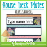 Desk Plates / Name Plates- House Chalkboard Theme