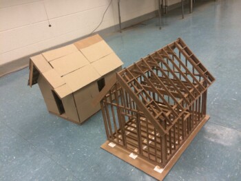 Preview of House Construction: Frame and build a 1"=1' model of a guest house/shed to code