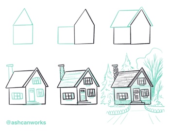 Premium Vector  Simple house coloring page simple modern house coloring  page