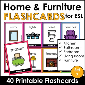 Things in a House Book, Task Cards and Flash Cards