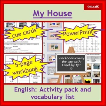 Preview of House Home ESL English workbook cards PowerPoint