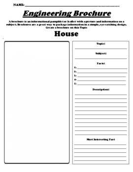 Preview of House "Informational Brochure" WebQuest & Worksheet