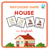 House Matching Game - Memory Game in English - Parts of the house