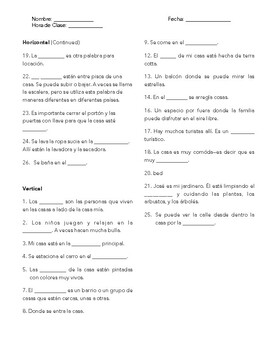 House Review Crossword Puzzle Worksheet by Language Loft Roatan | TPT