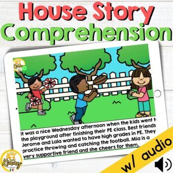 Preview of House Story Comprehension Answering WH Questions Boom Cards