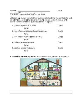 Preview of House Unit Exam with 2 Versions