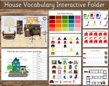 Preview of House Vocabulary Learning Folder|Toddler Learning Folder|Household Themed Folder