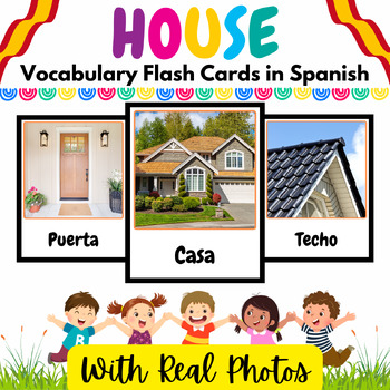 House Vocabulary Real Pic Flashcards in Spanish for PreK & K Kids-23 ...