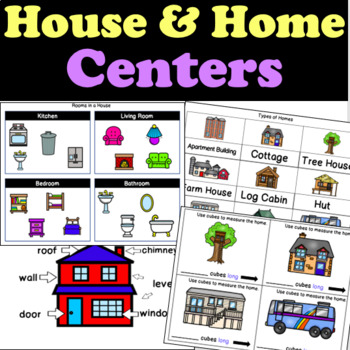 Preview of House and Home Building Centers, Visuals for 3K, Preschool, Pre-K & Kindergarten