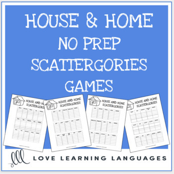 house and home printable no prep scattergories games english vocabulary game