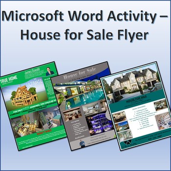 Preview of House for Sale Flyer Activity Project for Teaching Microsoft Word Skills