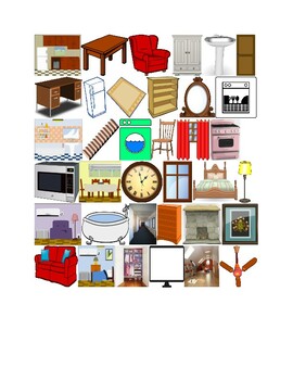 Find Household Items with Pictures - ESL worksheet by aysun0687