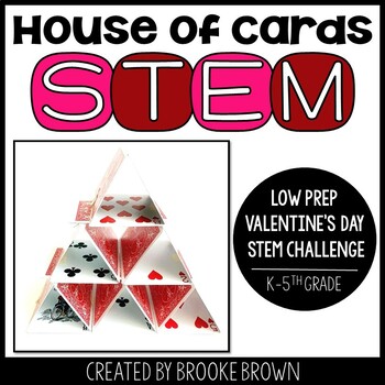 Preview of House of Cards STEM (Valentine's Day STEM Activity) - Card House / Card Tower