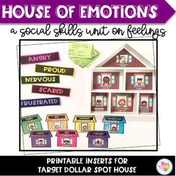Preview of House of Emotions- A Social Skills Unit on Feelings (Target Dollar Spot Inserts)