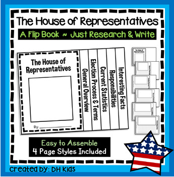 Preview of House of Representatives Book, Government Flip Book, US Political System Project