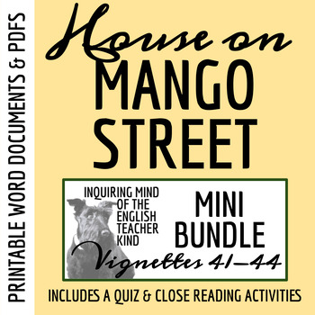 Preview of House on Mango Street Quiz and Close Reading Worksheets Bundle (Vignettes 41-44)