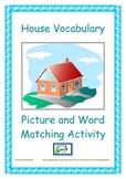 House vocabulary -  picture and word matching game for EAL
