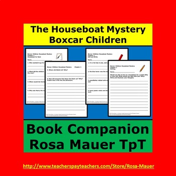 Preview of Houseboat Mystery Boxcar Children Chapter Questions & Proofread and Write