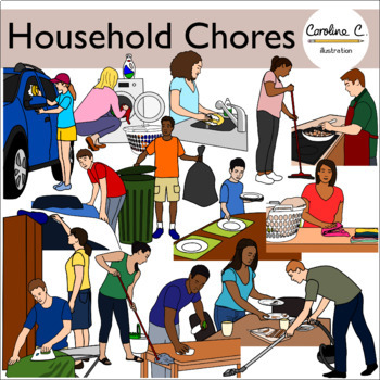 doing household chores clipart etsy