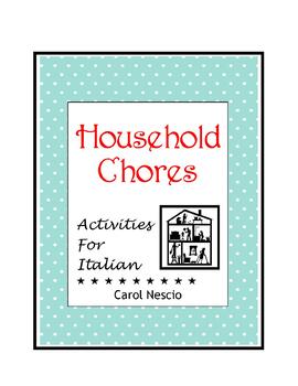 Preview of Household Chores Activities For Italian Class ~ Fare i lavori di casa
